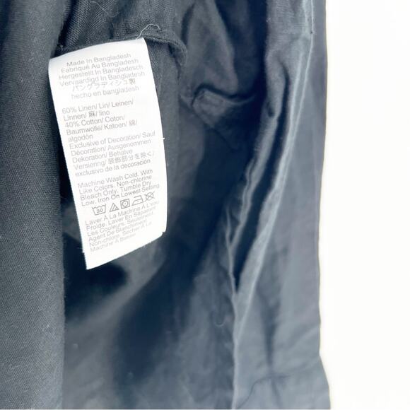 J.Crew Relaxed Fit Linen Blend Pajama Top L Black - Picture 6 of 6